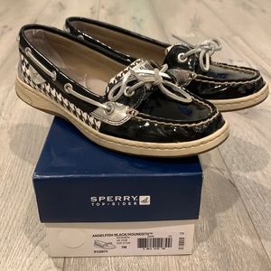 SPERRY Top-Sider Angelfish Black/ Houndstooth sz 7